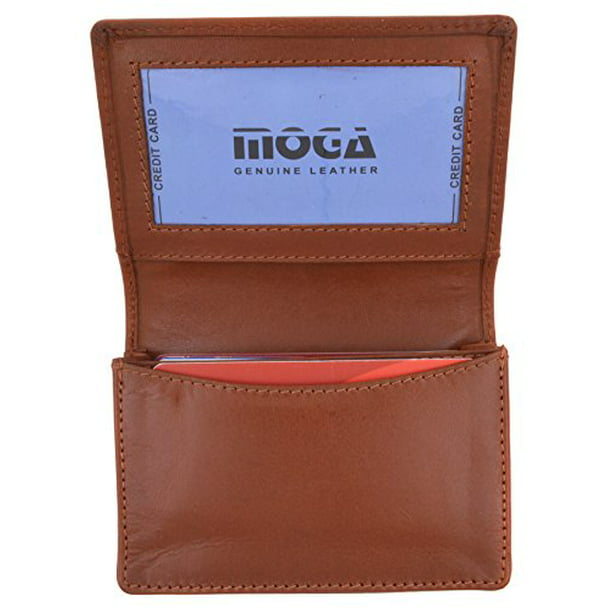 Brown Pocket Leather Name Business Card ID Card Credit Card Holder Wallet Case